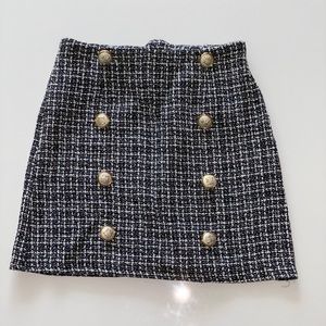 High waist tweed skirt